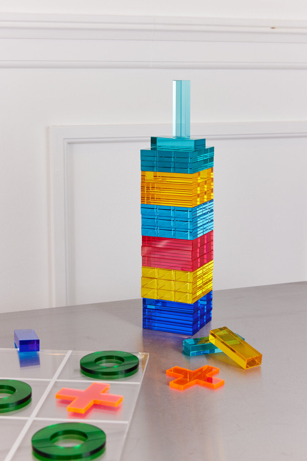 Kryds og bolle spil - Clear, pink, green